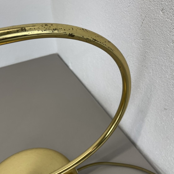 Image 1 of Rare lampe de table Xxl de l'ère spatiale en laiton et métal, style Koch et Lowy, Allemagne, années 1970