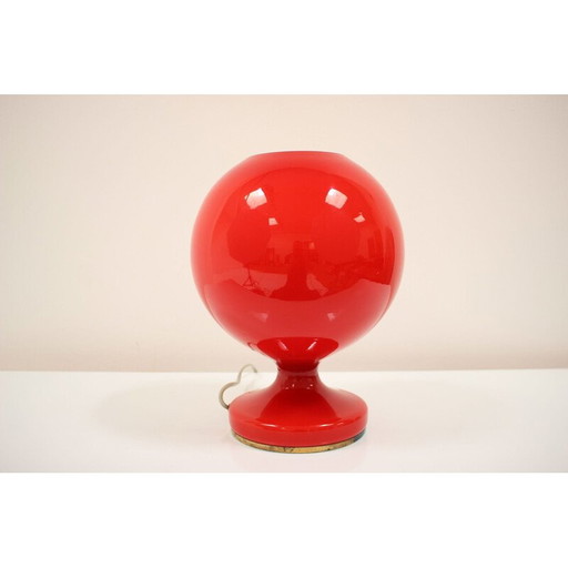 Lampe de table vintage en verre Osvetlovací Sklo Valasske mezirící, Tchécoslovaquie 1970
