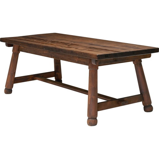 Table vintage en pin, France 1950