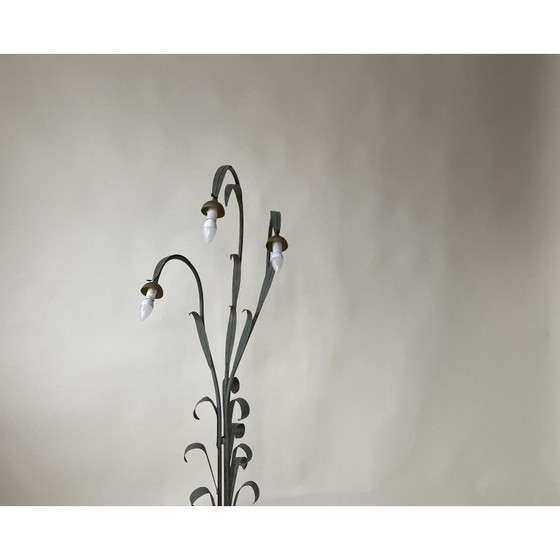 Image 1 of Lampadaire vintage en métal en forme de lys, France