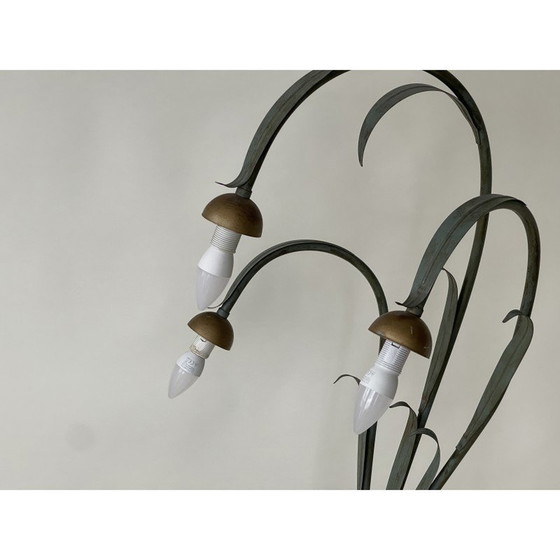Image 1 of Lampadaire vintage en métal en forme de lys, France