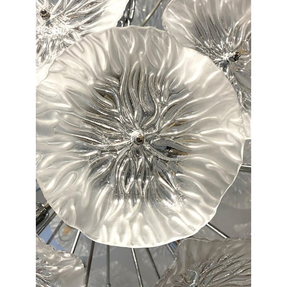 Image 1 of Lustre Sputnik en verre de Murano avec fleurs italiennes Simoeng