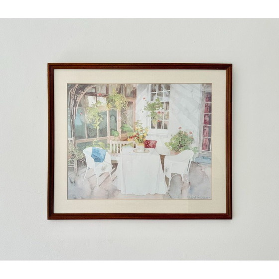 Image 1 of Paire d'estampes de jardin d'hiver vintage de Richard Akerman