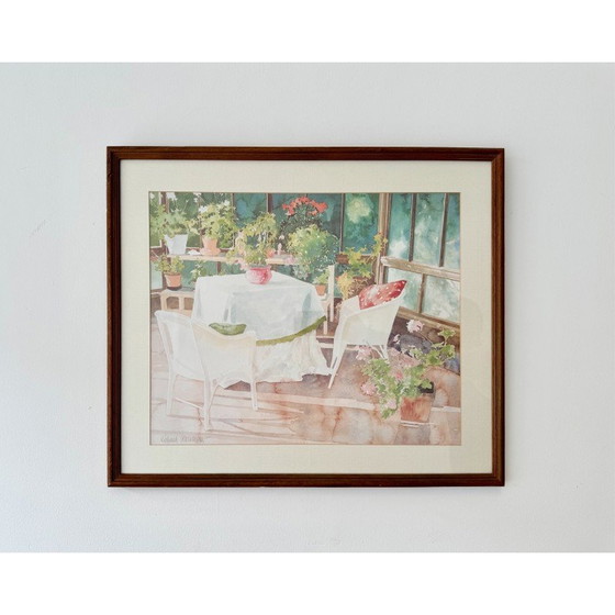 Image 1 of Paire d'estampes de jardin d'hiver vintage de Richard Akerman