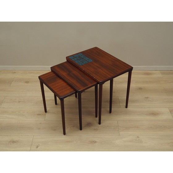 Image 1 of Ensemble de trois tables en bois de rose, design danois, années 1960, production : Danemark