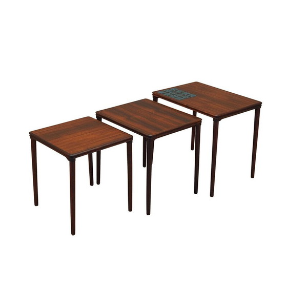 Image 1 of Ensemble de trois tables en bois de rose, design danois, années 1960, production : Danemark