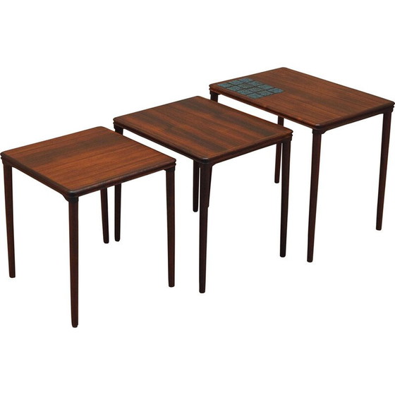 Image 1 of Ensemble de trois tables en bois de rose, design danois, années 1960, production : Danemark