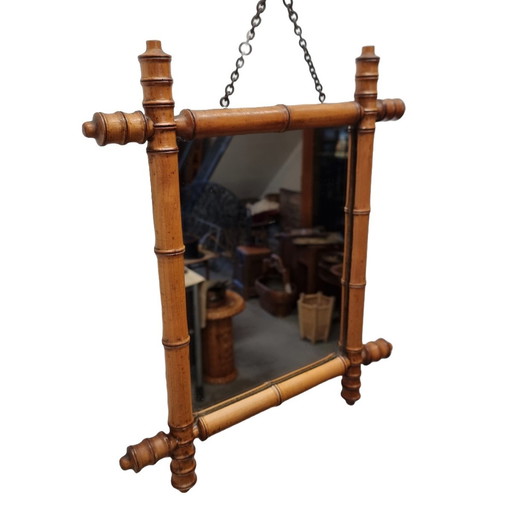 Miroir vintage en faux bambou