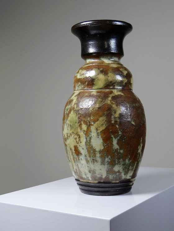 Image 1 of Grand Vase Grès D'Art Signé Guyaux Bouffioulx 1960-1970