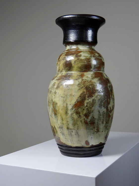 Image 1 of Grand Vase Grès D'Art Signé Guyaux Bouffioulx 1960-1970