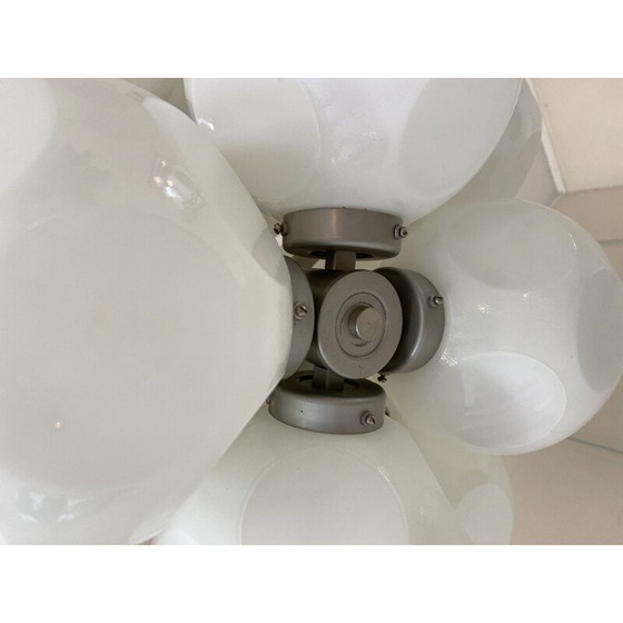 Image 1 of Lustre vintage en verre opale, 1960