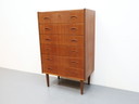 Haute commode danoise en teck d'époque