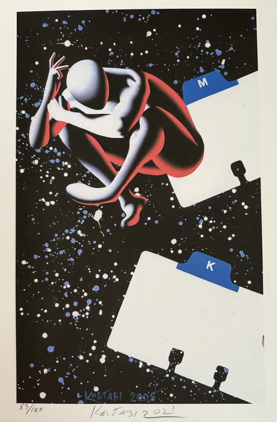 Image 1 of Mark Kostabi : Lithographie. Signé à la main. 83/100 numérotés.