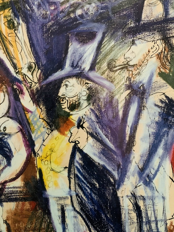 Image 1 of Pablo Picasso, "Cirque, 1968". Lithographie couleur offset autorisée, signée, de haute qualité. Cadre inclus