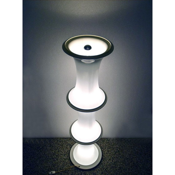 Image 1 of Lampe vintage en bambou et verre soufflé par Tronconi pour Vistosi Murano, 1970