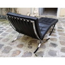 Fauteuil et ottoman Barcelona vintage par Mies Van Der Rohe pour Knoll