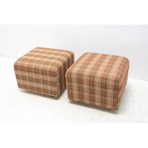 Image 1 of Pouf en tissu vintage, Tchécoslovaquie, années 1980