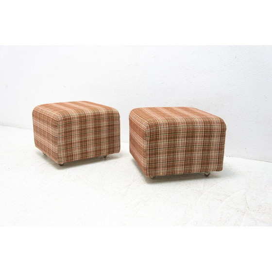 Image 1 of Pouf en tissu vintage, Tchécoslovaquie, années 1980