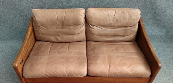 Image 1 of Canapé en cuir Teck Canapé Sesssel 60Er Vintage Retro Deux places Leather Twoseater 60S