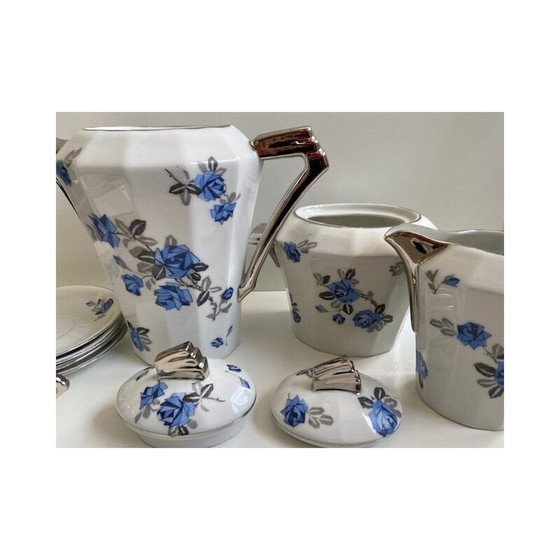 Image 1 of Service à café, thé et chocolat en porcelaine de Limoges pour Uc et Mf, 1940