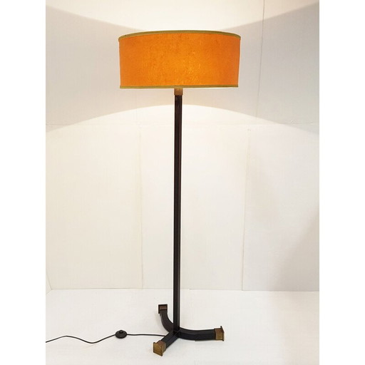 Lampadaire vintage en orange, France 1960