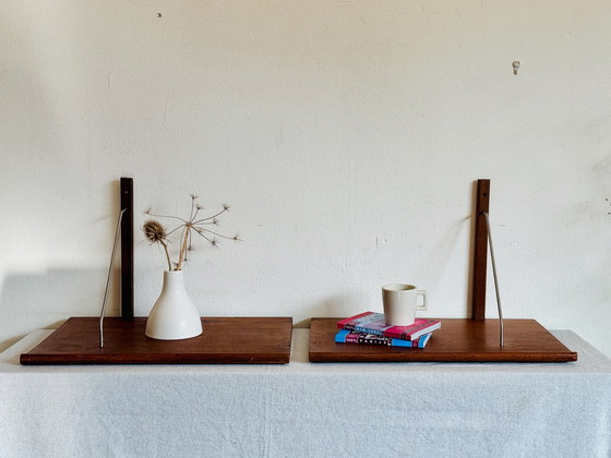 Image 1 of Etagères murales vintage en teck 1960