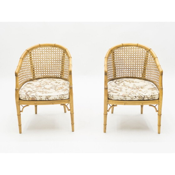 Image 1 of Paire de fauteuils en bambou vintage 1960