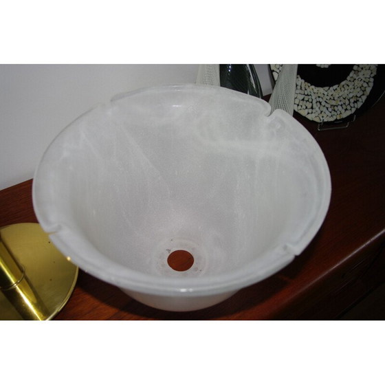 Image 1 of Lampe de table vintage en verre et laiton par Limburg, Allemagne 1970