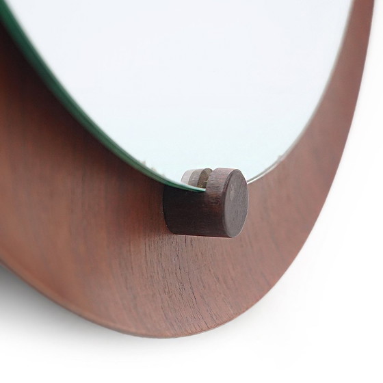 Image 1 of Miroir rond en contreplaqué incurvé, 1960S