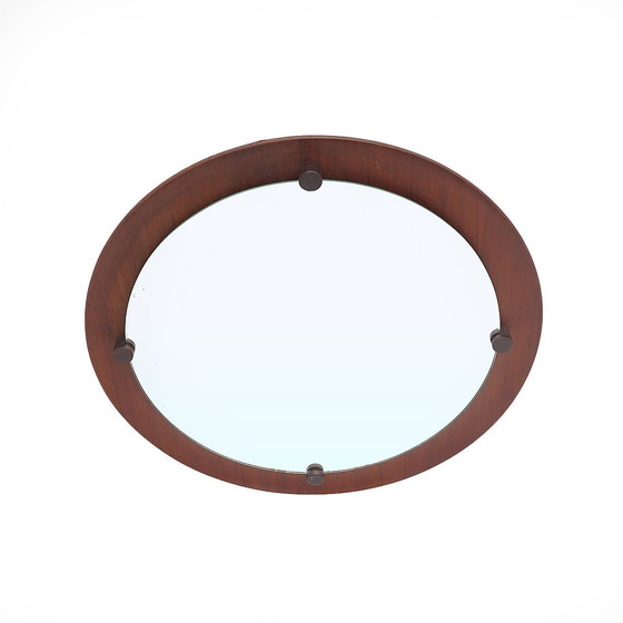 Image 1 of Miroir rond en contreplaqué incurvé, 1960S