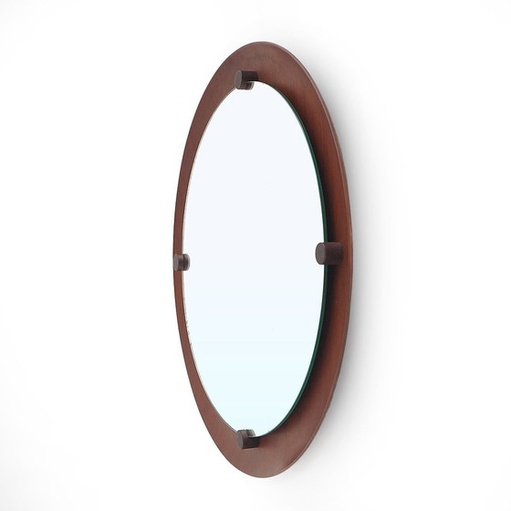 Image 1 of Miroir rond en contreplaqué incurvé, 1960S