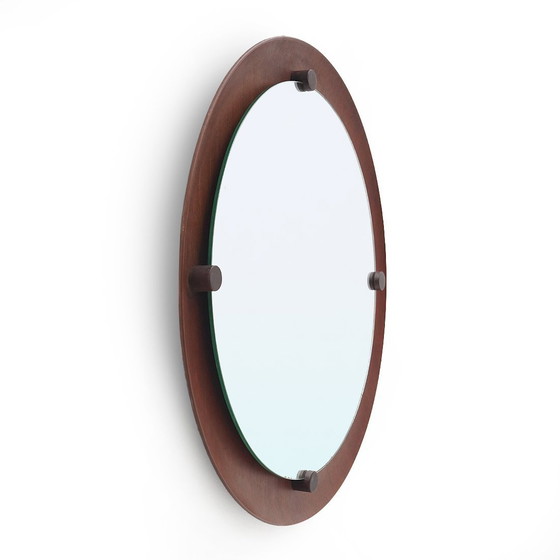 Image 1 of Miroir rond en contreplaqué incurvé, 1960S