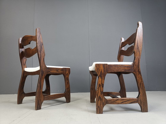 Image 1 of Chaises de salle à manger vintage brutaliste, ensemble de 6 - 1960S