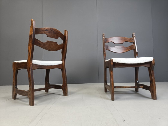 Image 1 of Chaises de salle à manger vintage brutaliste, ensemble de 6 - 1960S