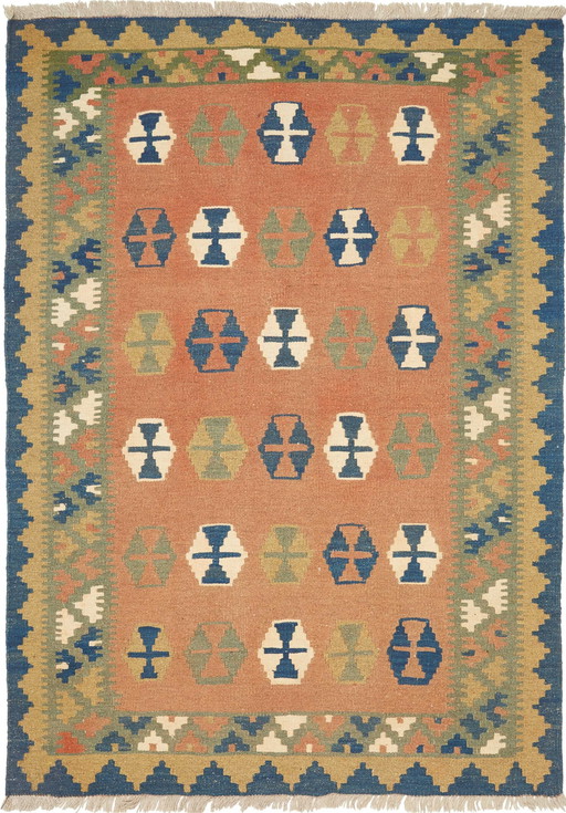 Kilim Fars Kashgaï -Tissé à la main-Utilisé 157 X 110 cm No. 448857