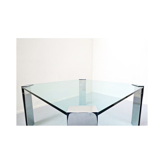 Image 1 of Table vintage en acier et verre 1960