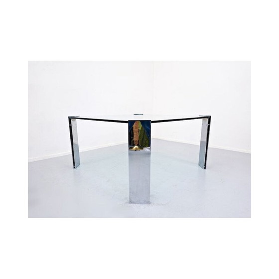 Image 1 of Table vintage en acier et verre 1960