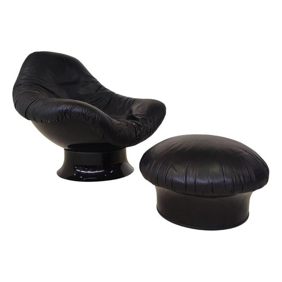 Image 1 of Fauteuil et ottoman Rodica du milieu du siècle par Mario Brunu pour Confort, Italie, années 1970