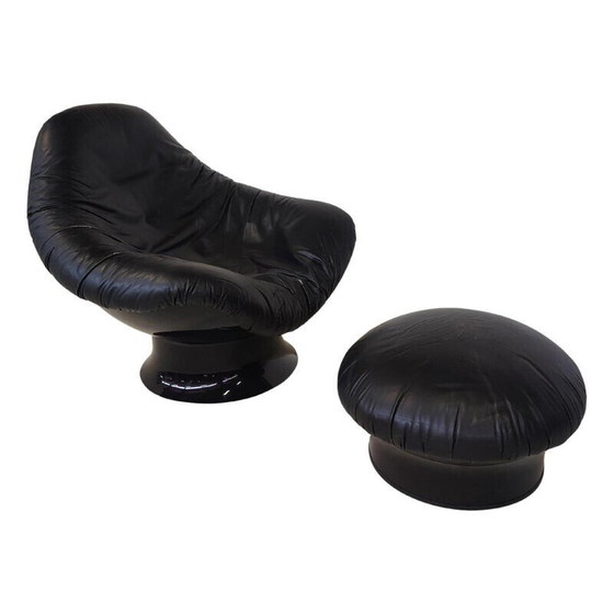Image 1 of Fauteuil et ottoman Rodica du milieu du siècle par Mario Brunu pour Confort, Italie, années 1970