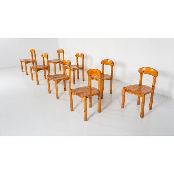 Image 1 of Ensemble de 8 chaises Pitchpin vintage de Rainer Daumiller, 1970