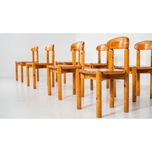 Ensemble de 8 chaises Pitchpin vintage de Rainer Daumiller, 1970