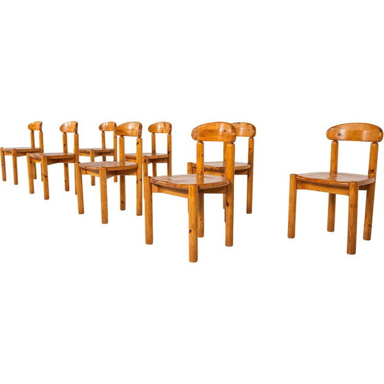 Image 1 of Ensemble de 8 chaises Pitchpin vintage de Rainer Daumiller, 1970