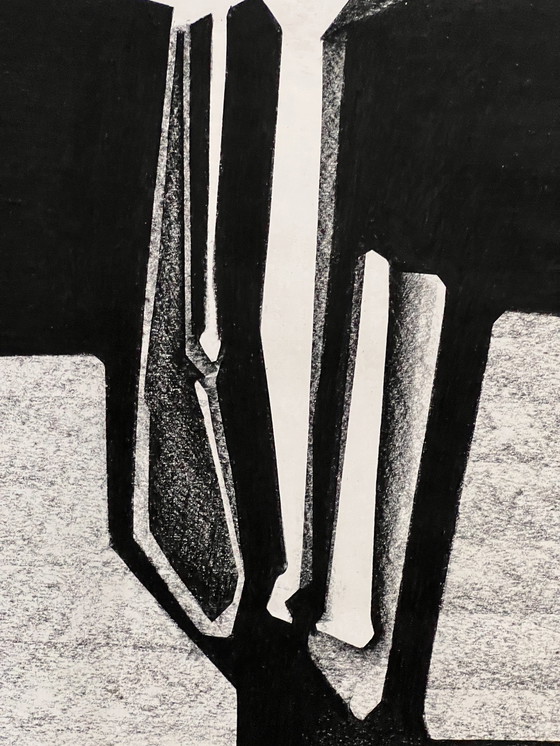 Image 1 of Peter Steinforth Abstraction géométrique, encre, Allemagne 1969, Berlin