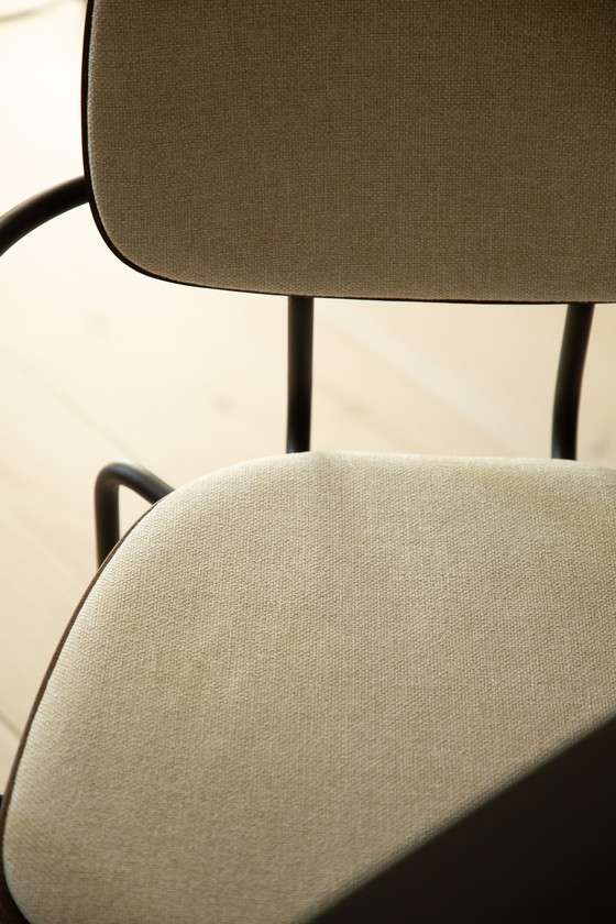 Image 1 of Ensemble de 6 chaises de salle à manger en bois avec dossier et assise tapissés