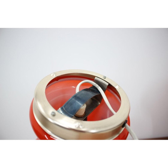 Image 1 of Paire de lampes vintage en verre rouge, 1960