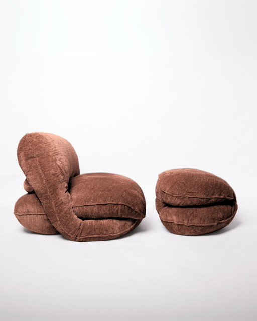 Ida Pouf en couleur Cognac