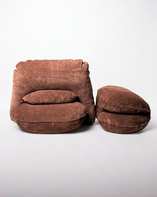 Ida Pouf en couleur Cognac