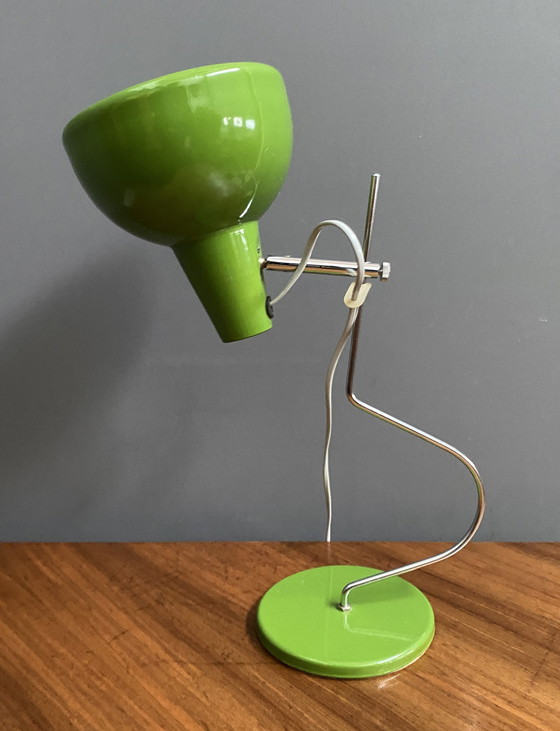 Image 1 of Lampe de table en métal vert par Josef Hurka pour Lidokov 1960S