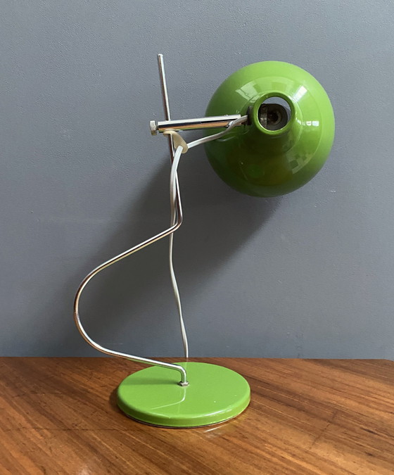 Image 1 of Lampe de table en métal vert par Josef Hurka pour Lidokov 1960S