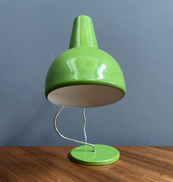 Image 1 of Lampe de table en métal vert par Josef Hurka pour Lidokov 1960S